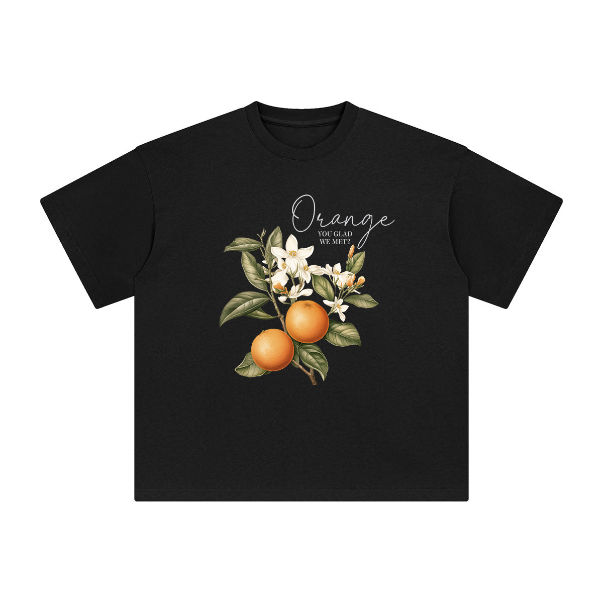 Cute Orange Graphic Tee-INNBLAC Fashion Apparel