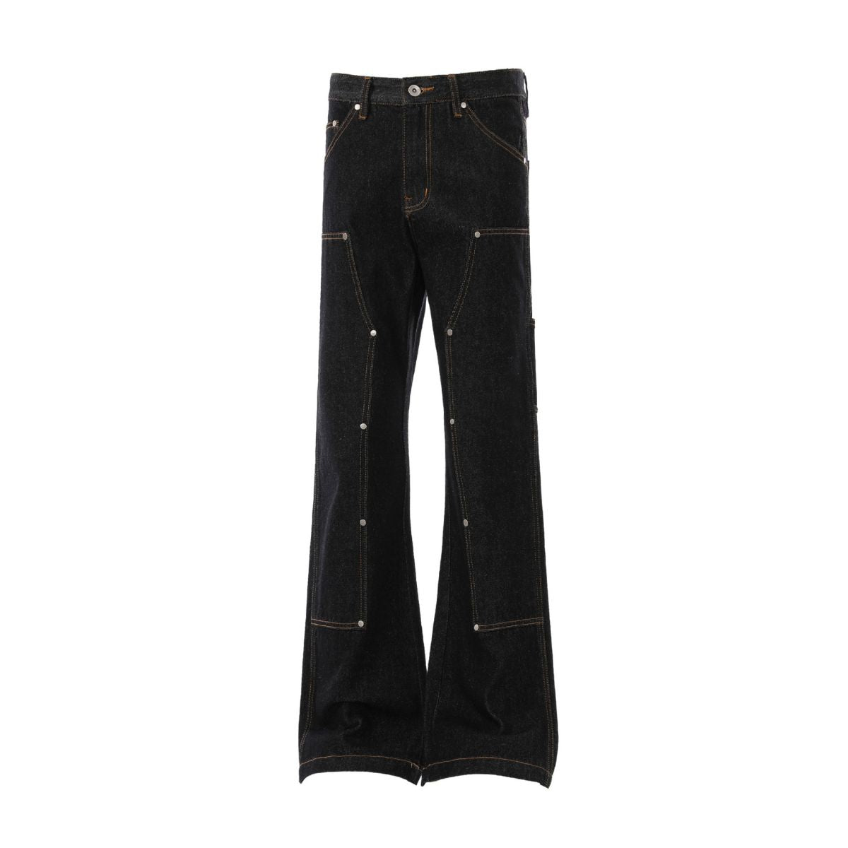 Raw Denim Metal Detail Flare Jeans