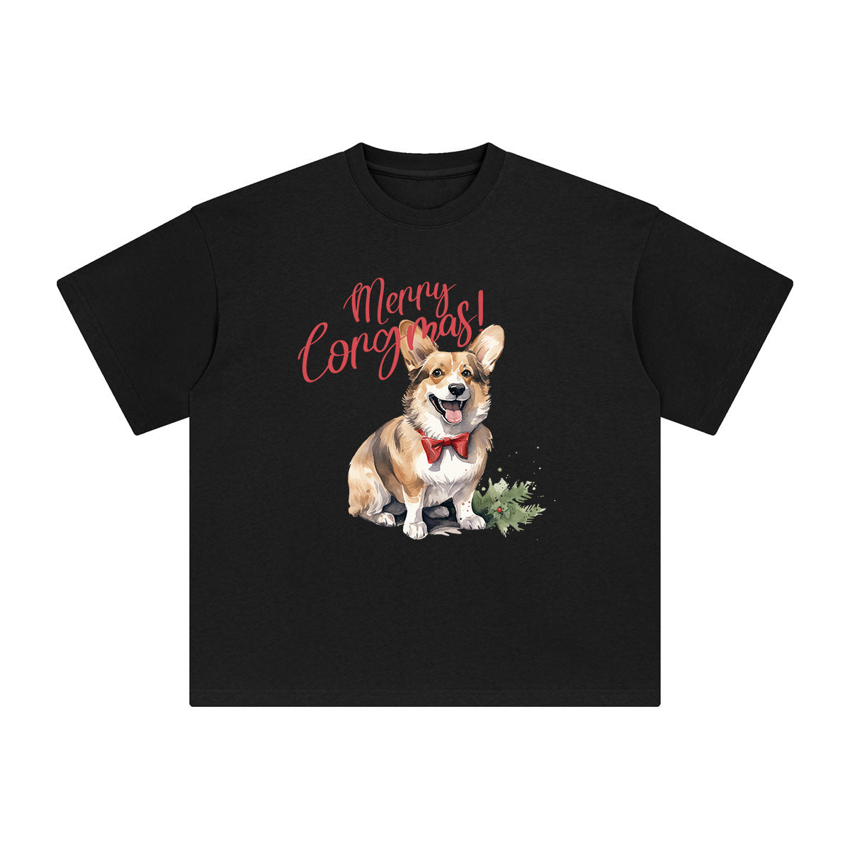 Christmas Corgi Graphic Tee-INNBLAC Fashion Apparel