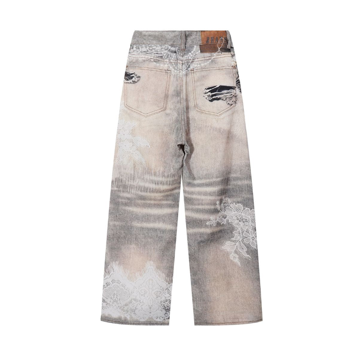 Streetwear Printed Straight Leg Jeans