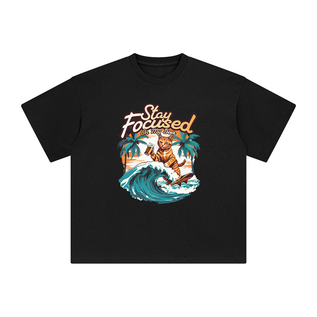 Stay Focused On My Beer Graphic Tee-INNBLAC Fashion Apparel