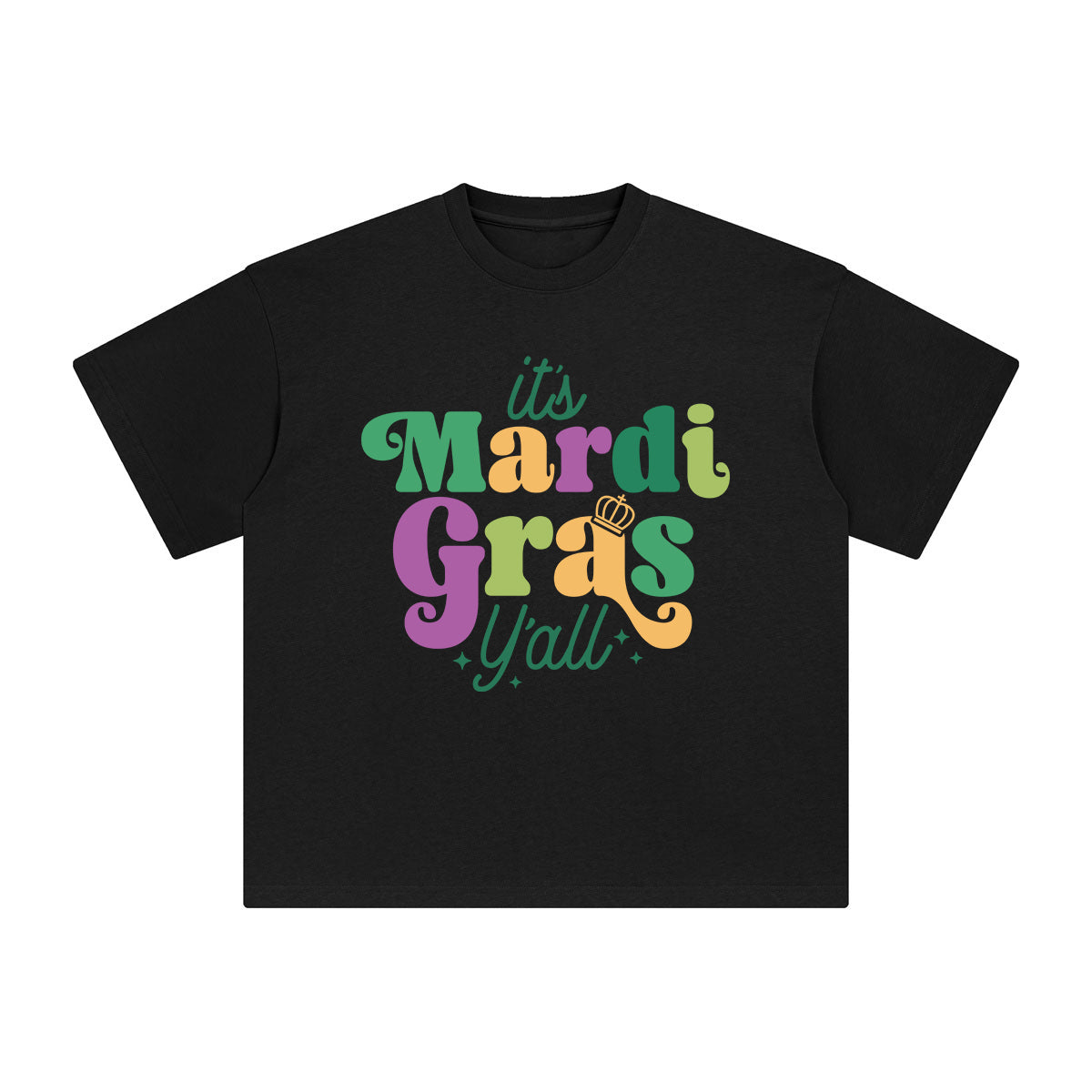 It's Mardi Gras Yall Graphic Tee-INNBLAC Fashion Apparel