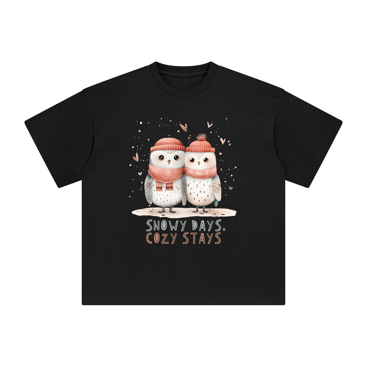 Snowy Days Cozy Stays Graphic Tee-INNBLAC Fashion Apparel