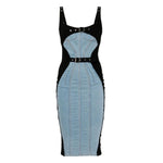 Falda vaquera con bordado de perlas y lavado vintage