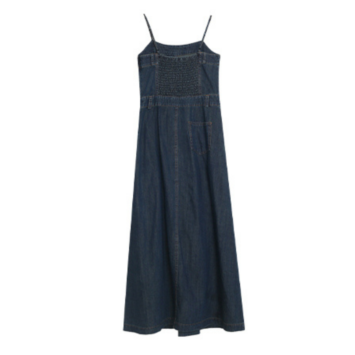 Women's Dark Denim Strappy Midi Dress