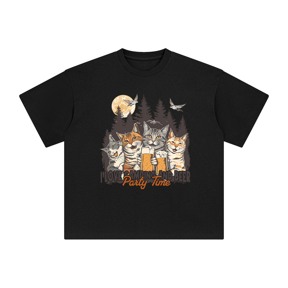 Cats Party Time Graphic Tee-INNBLAC Fashion Apparel