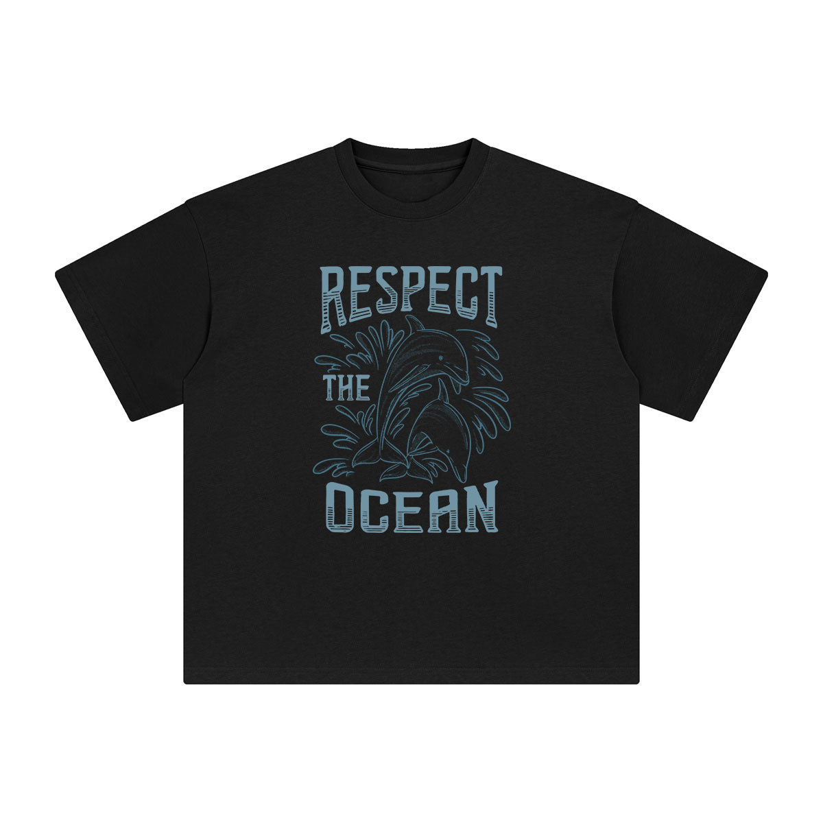 Respect The Ocean Dolphin Graphic Tee-INNBLAC Fashion Apparel