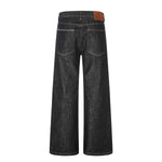 Raw Black Relaxed Straight Leg Vintage Denim Jeans