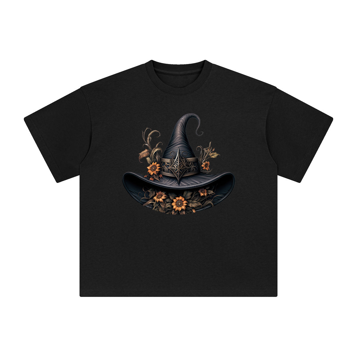 Halloween Witch Hat Graphic Tee-INNBLAC Fashion Apparel