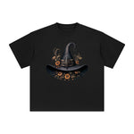 Halloween Witch Hat Graphic Tee-INNBLAC Fashion Apparel
