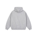 Snow Wash Broken-Seam Color Contrast Webbing Fleece Hoodie