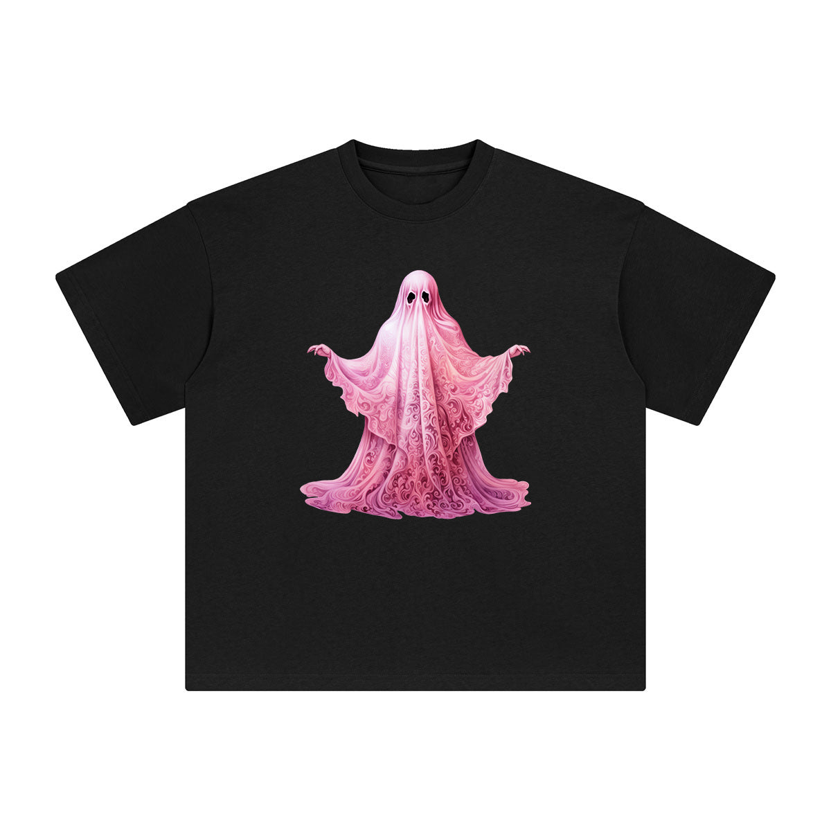 Pink Ghost Graphic Tee-INNBLAC Fashion Apparel