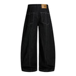 Vintage Washed Paneled Barrel-Leg Baggy Jeans