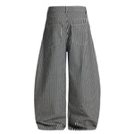 High Waisted Striped Wide Leg Casual Pants