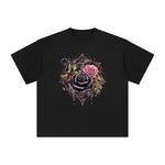 Gothic Spiderweb Roses Graphic Tee-INNBLAC Fashion Apparel