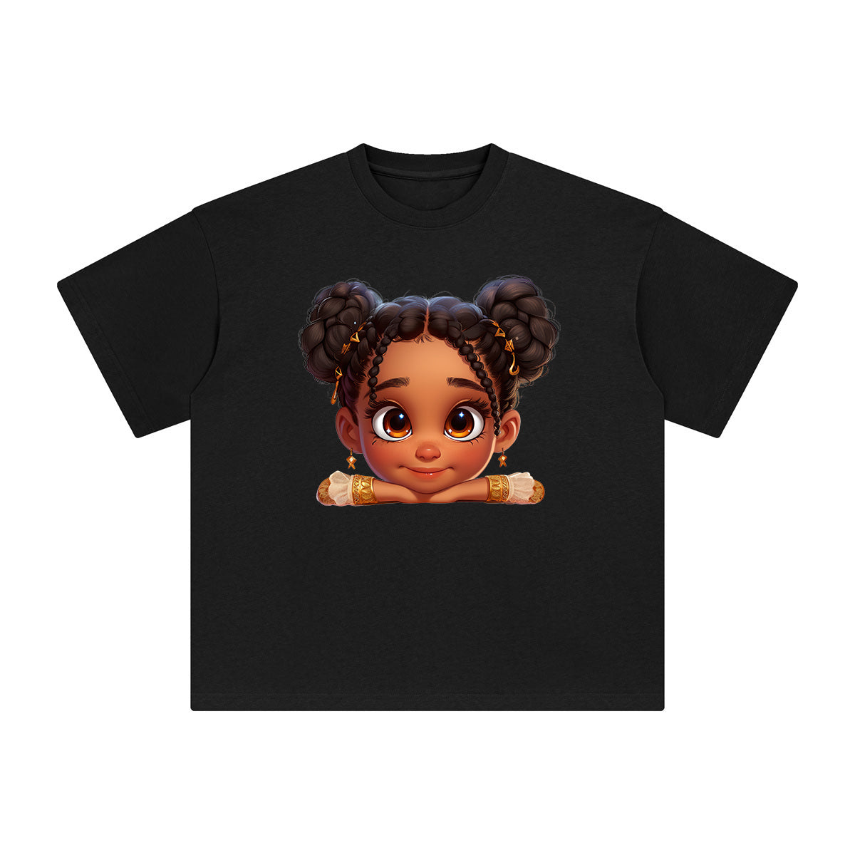 Peeking Boo Girl Graphic Tee-INNBLAC Fashion Apparel