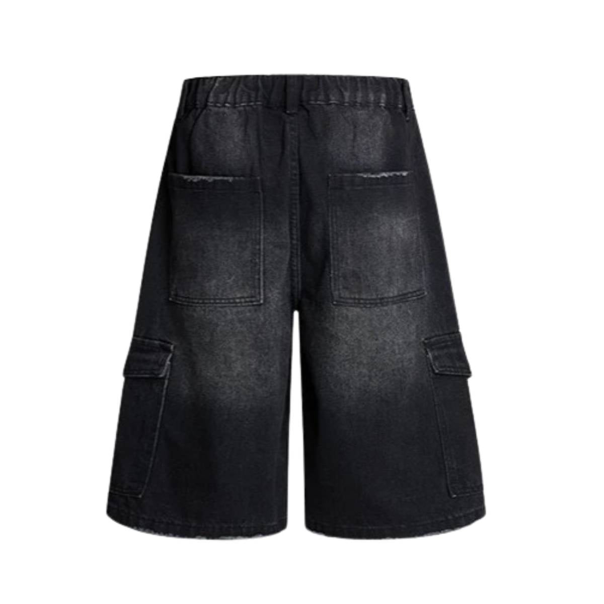 Vintage Washed Multi Pocket Denim Cargo Bermuda Shorts