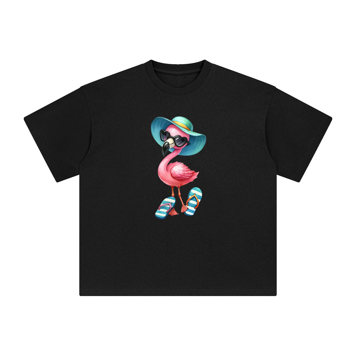 Flamingos Vacation Comic Graphic Tee-INNBLAC Fashion Apparel