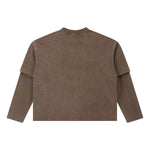 Vintage Snow‑Washed Relaxed Two‑Piece Sleeve Long Sleeve T‑Shirt