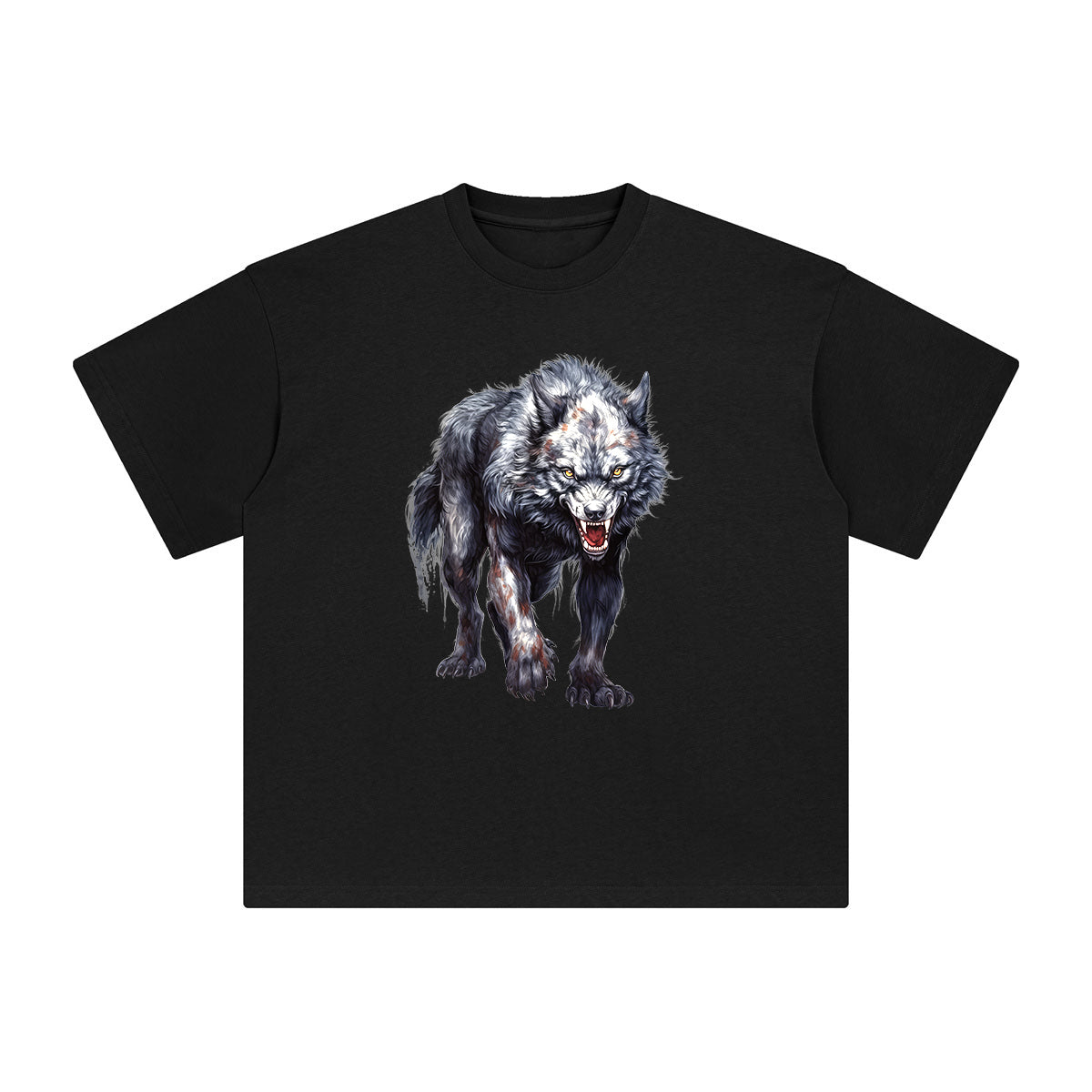 Goth Wolf Graphic Tee-INNBLAC Fashion Apparel