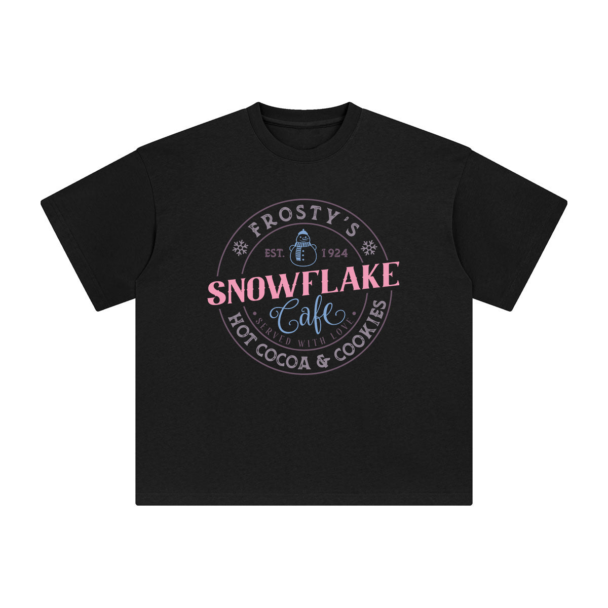 Snowflake Cafe Graphic Tee-INNBLAC Fashion Apparel