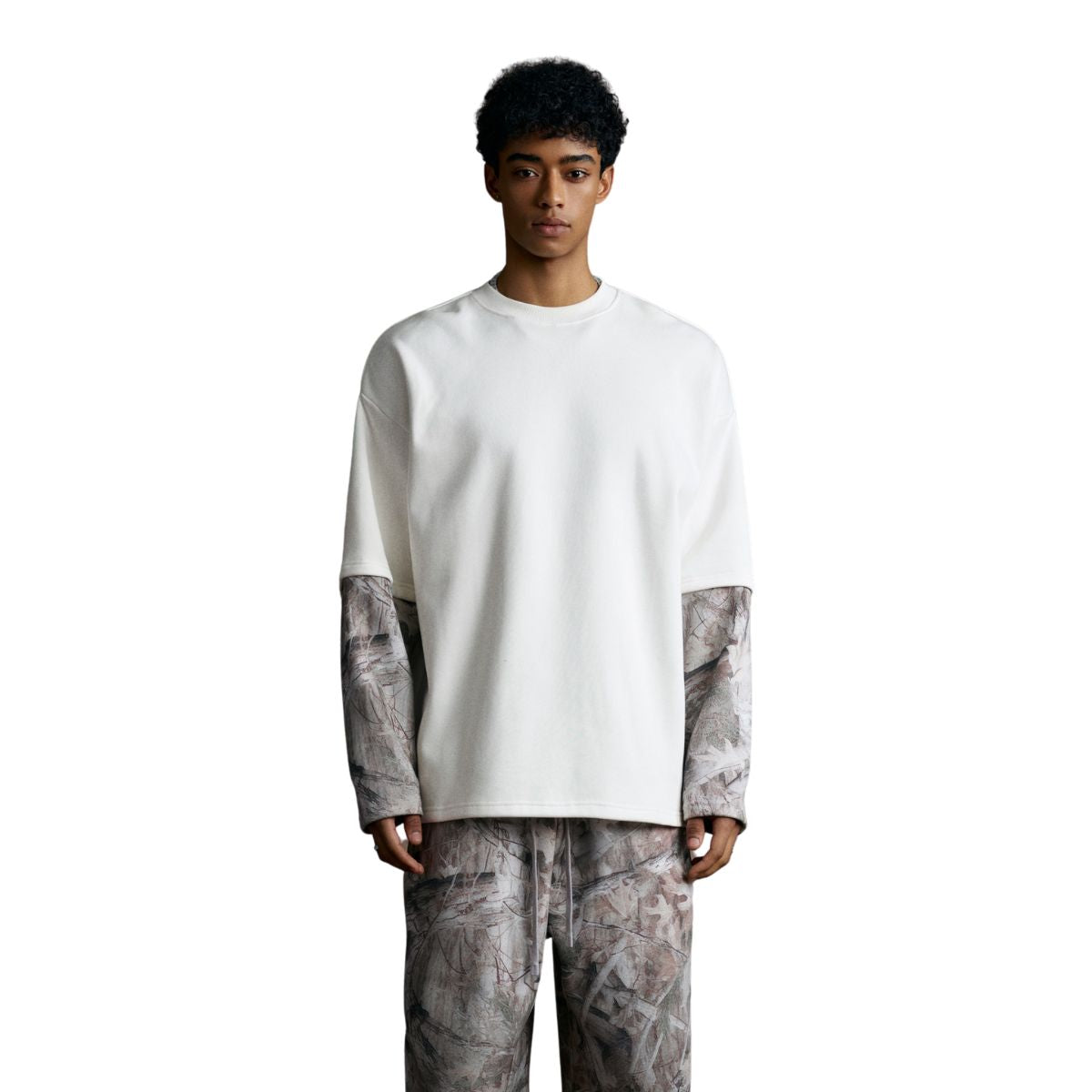 Branch Camouflage Sleeve Fleece Sweatshirt