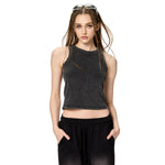 Stone Wash Slim Fit Crop Tank 9.6oz