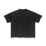 Camiseta lavada y desgastada de peso pesado de 9.3 oz