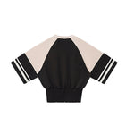 Fitted Color Splice Flare Sleeve Feminine Tee
