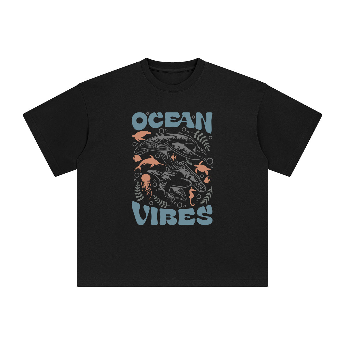 Ocean Vibes Graphic Tee-INNBLAC Fashion Apparel