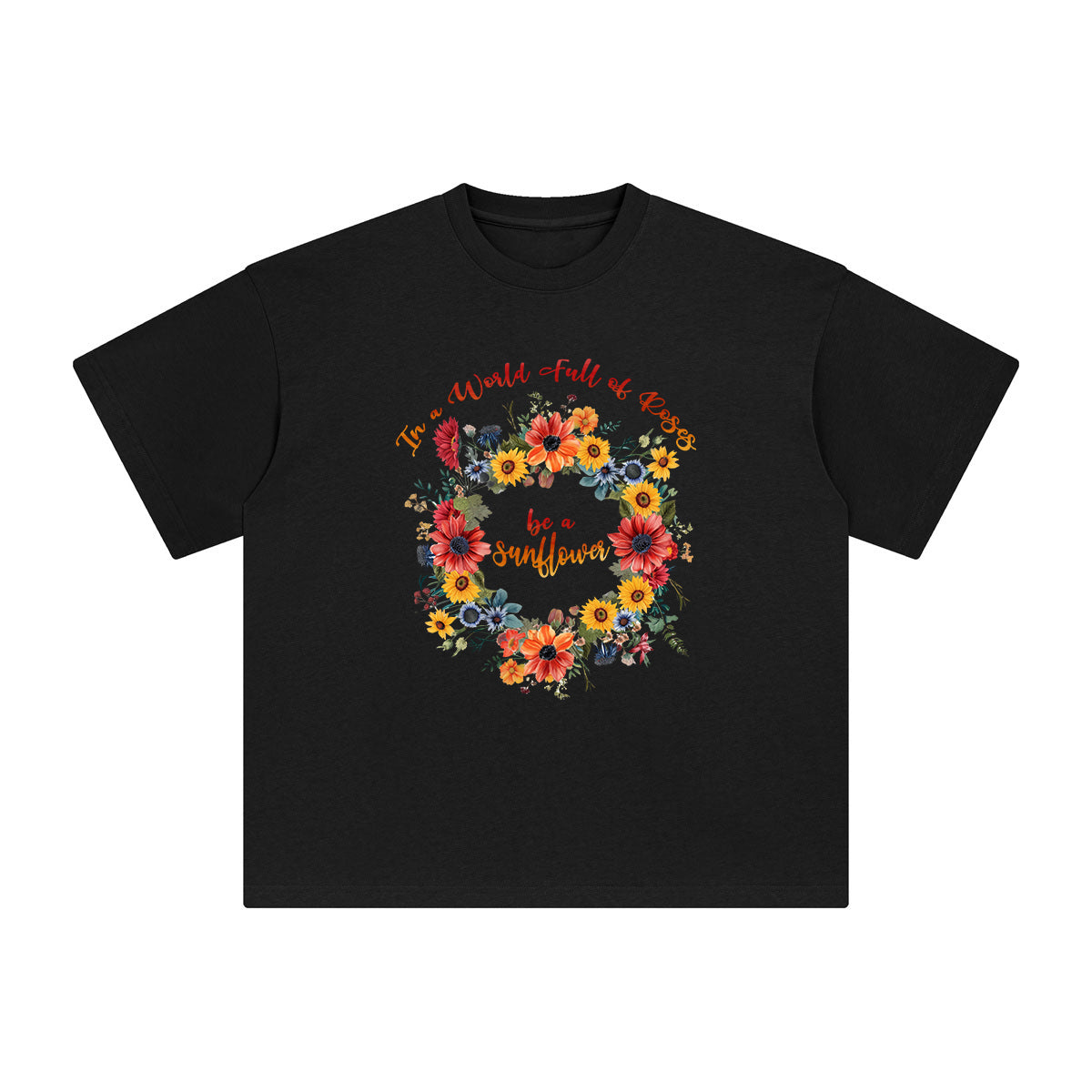 Sunflowers & Quote Graphic Tee-INNBLAC Fashion Apparel
