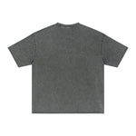 Distressed Raw Edge Washed T Shirt 8oz