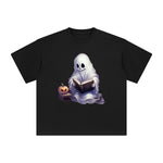Ghost Reading Book Graphic Tee-INNBLAC Fashion Apparel