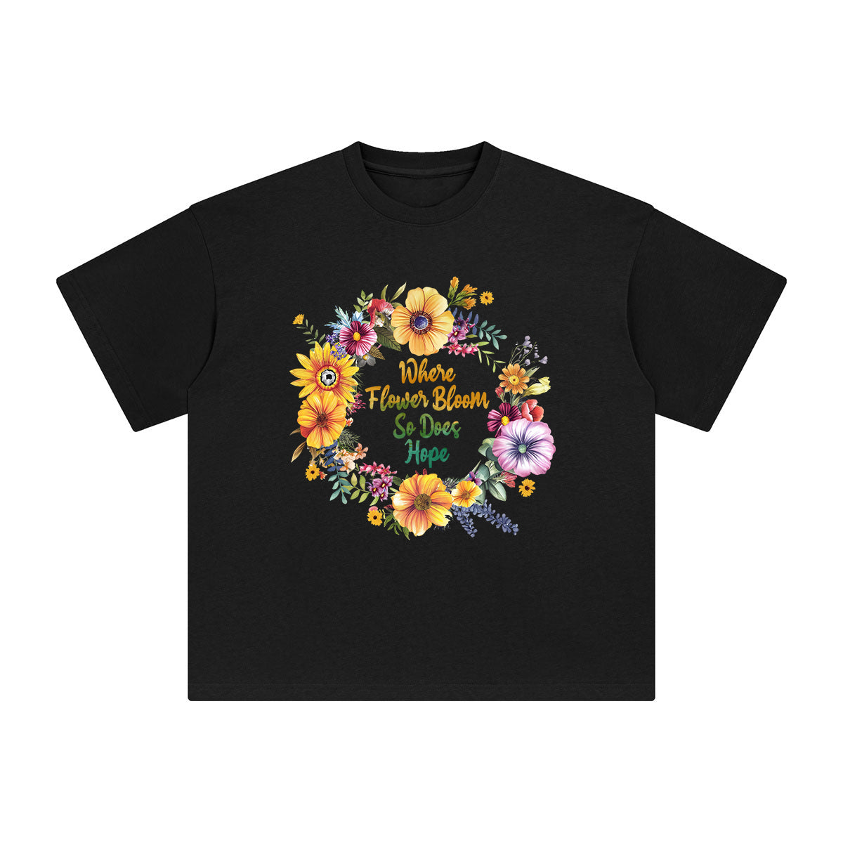 Wreath & Quote Graphic Tee-INNBLAC Fashion Apparel
