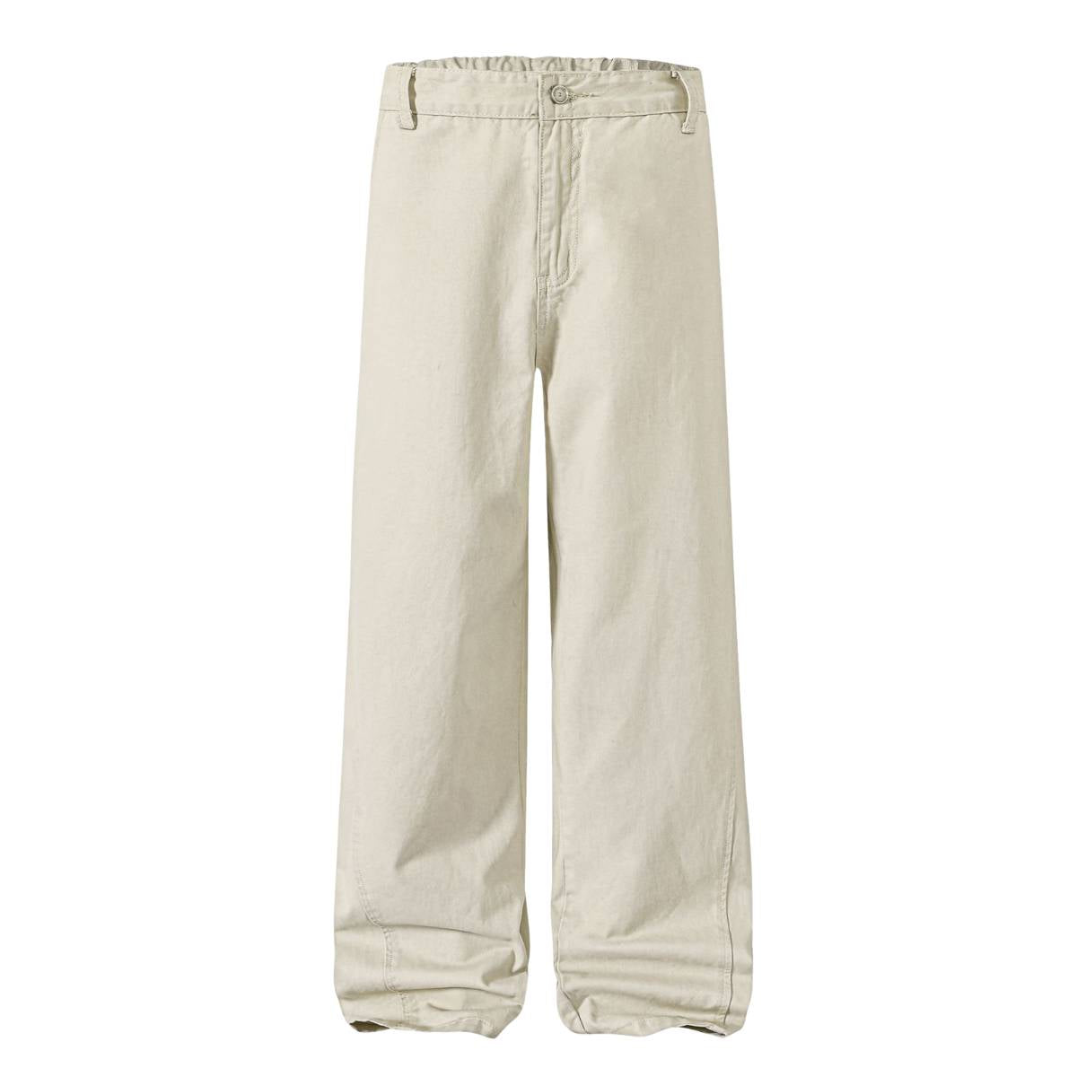 Washed Solid Baggy Wide Leg Workwear Pants