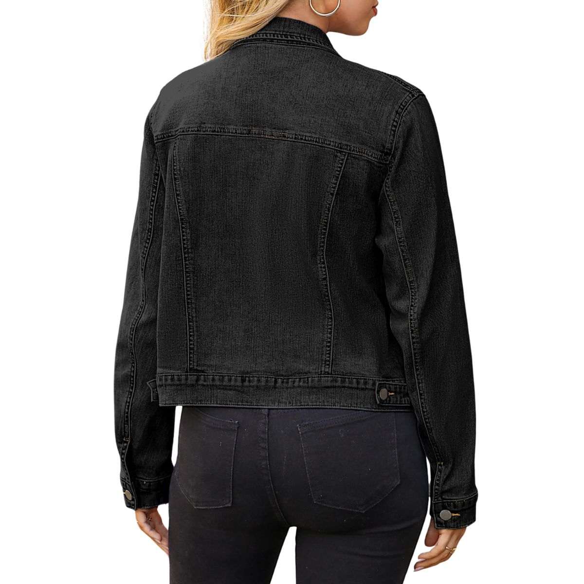 Women's Slim Fit Button Front Western Denim Jacket