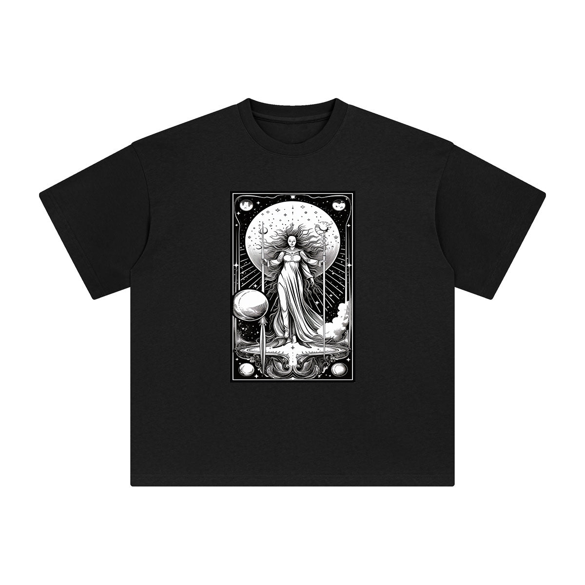 Universe Tarot Card Graphic Tee-INNBLAC Fashion Apparel