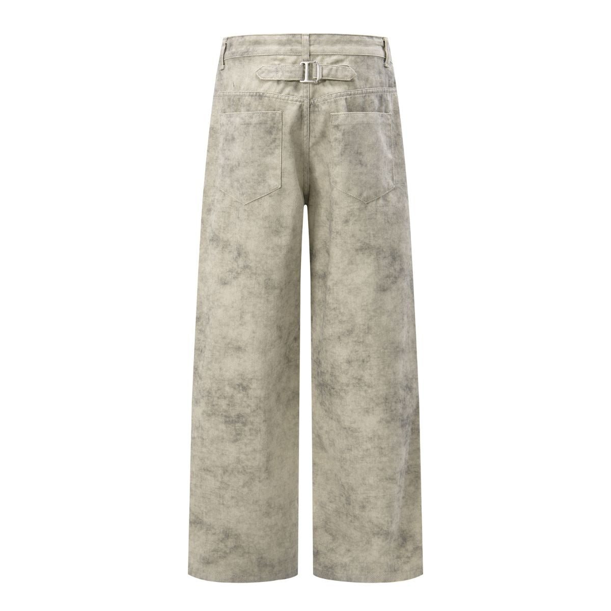 Marble Print Loose Straight Trousers