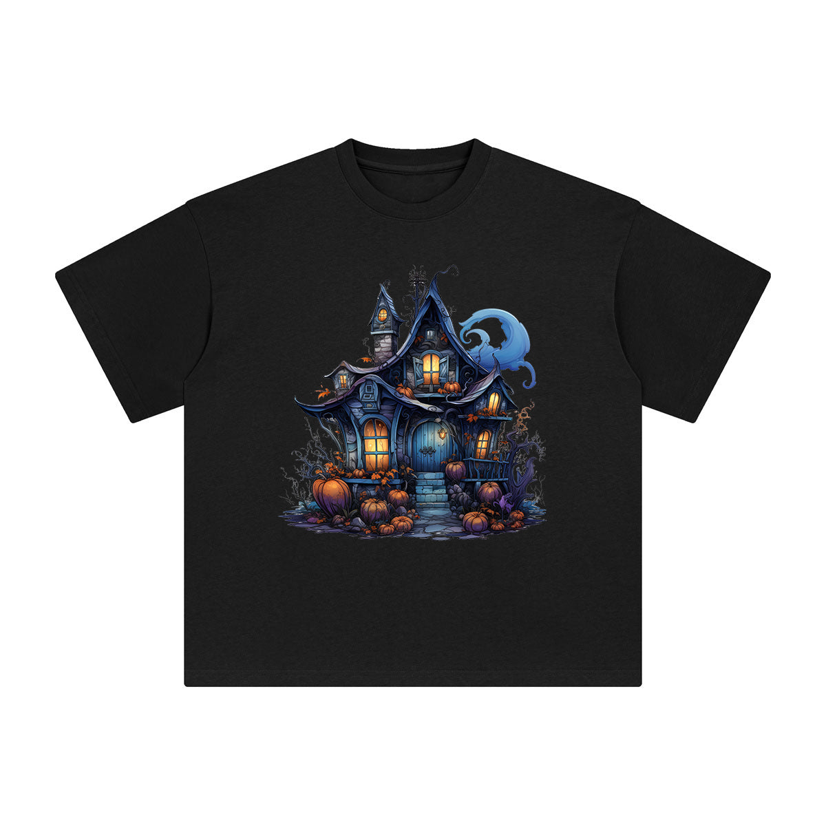 Fairy Halloween Witch House Graphic Tee-INNBLAC Fashion Apparel