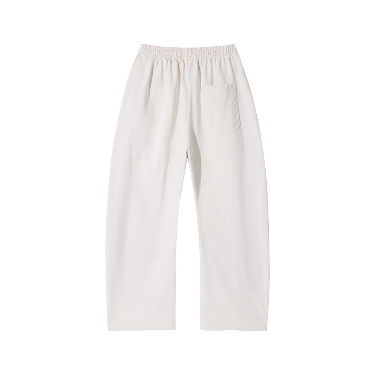 Heavyweight Washed Slit‑Destroyed Curved Wide Leg Pants