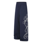 Vintage Embroidered Wide Leg Sweatpants