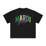 Mardi Gras Spirit Graphic Tee-INNBLAC Fashion Apparel