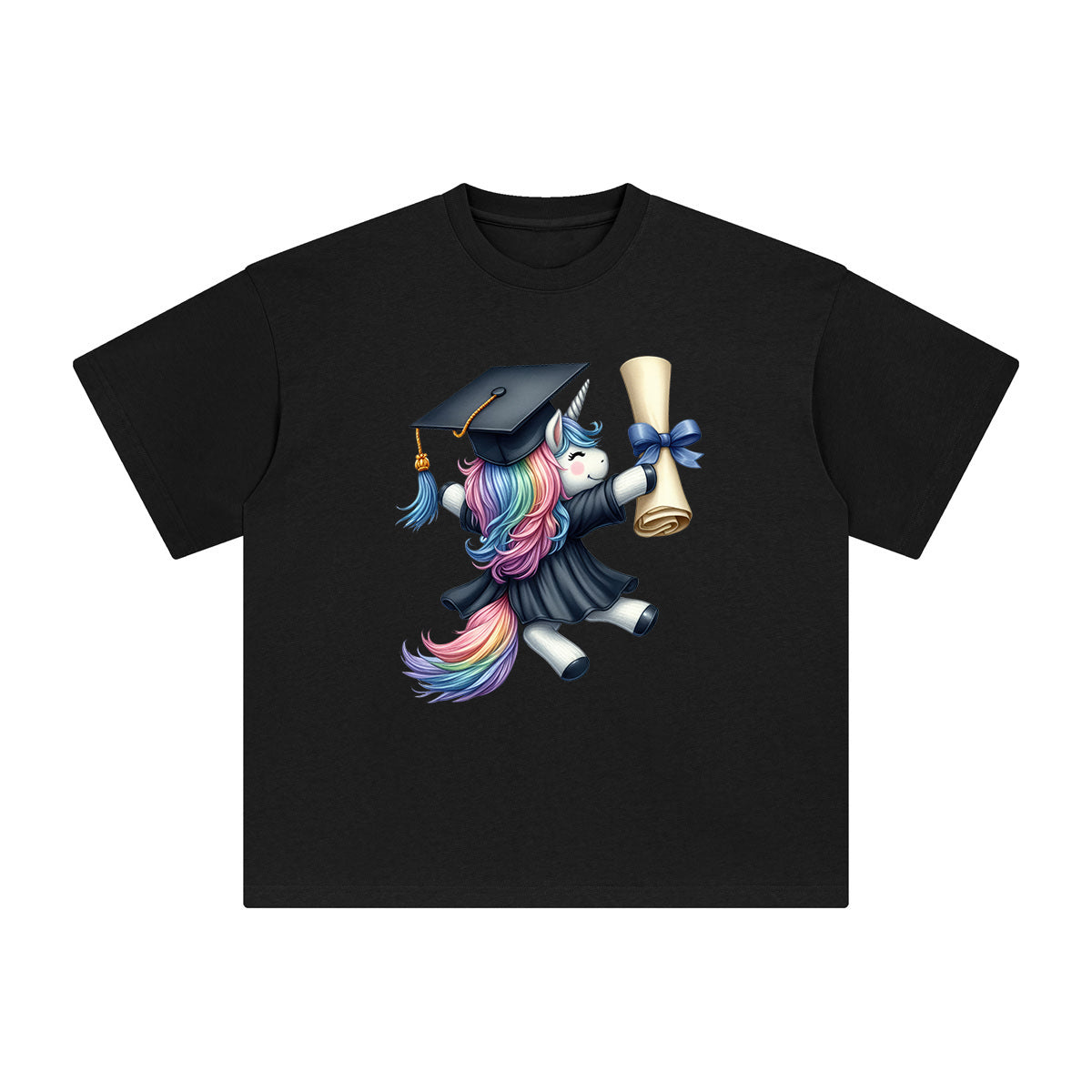 Graduation Unicorn Graphic Tee-INNBLAC Fashion Apparel