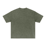 Distressed Raw Edge Washed T Shirt 8oz
