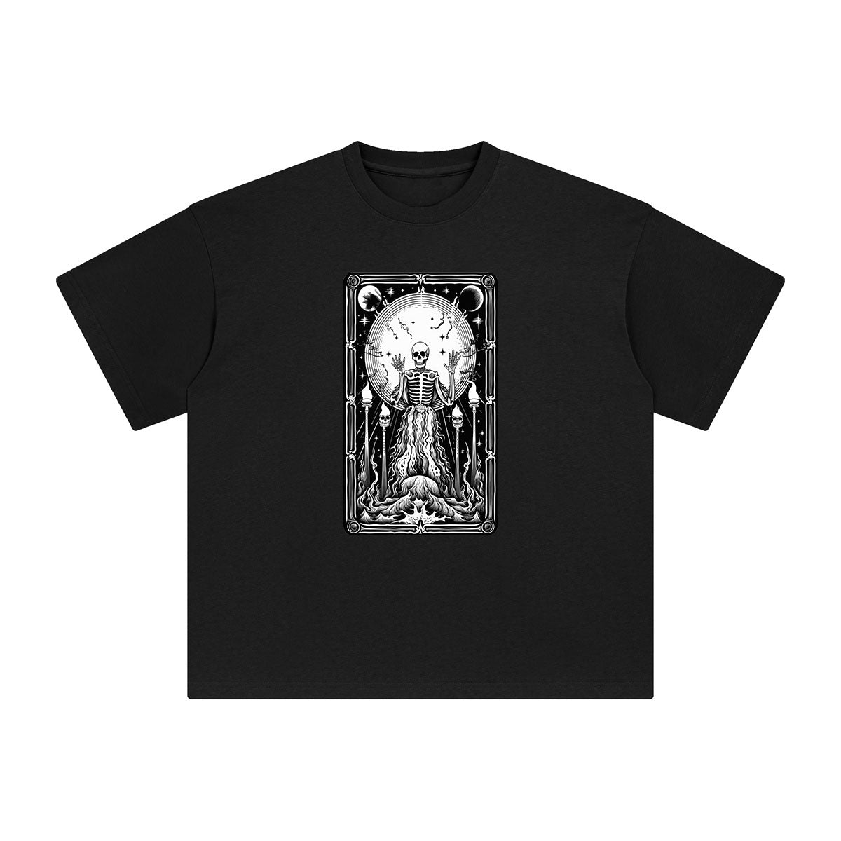 Mystery Skeleton Tarot Card Graphic Tee-INNBLAC Fashion Apparel