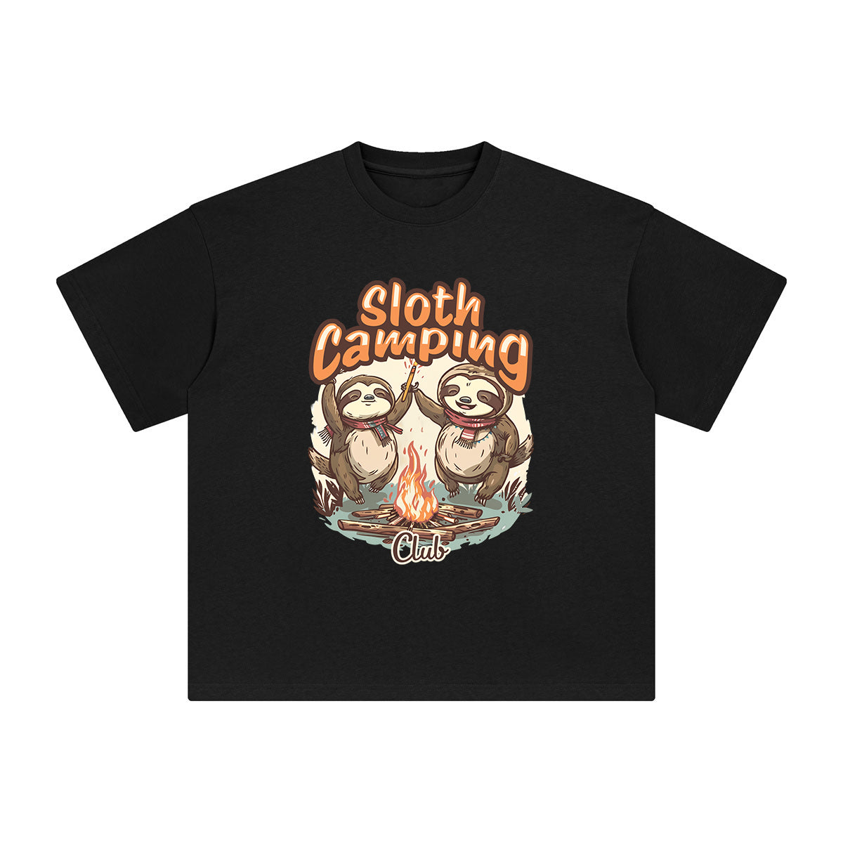 Sloth Camping Club Graphic Tee-INNBLAC Fashion Apparel