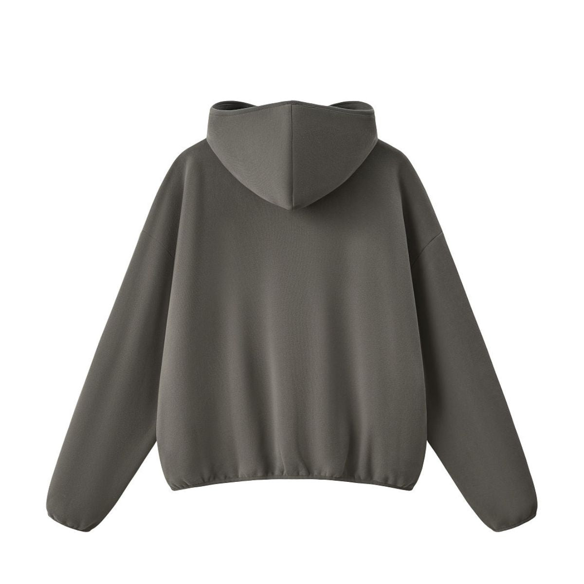 Boxy Contrast Webbing High Neck Face‑Cover Hoodie