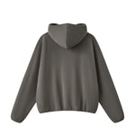 Boxy Contrast Webbing High Neck Face‑Cover Hoodie