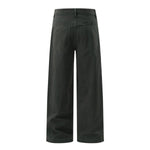 Relaxed Fit Seam Accent Wide‑Leg Trousers