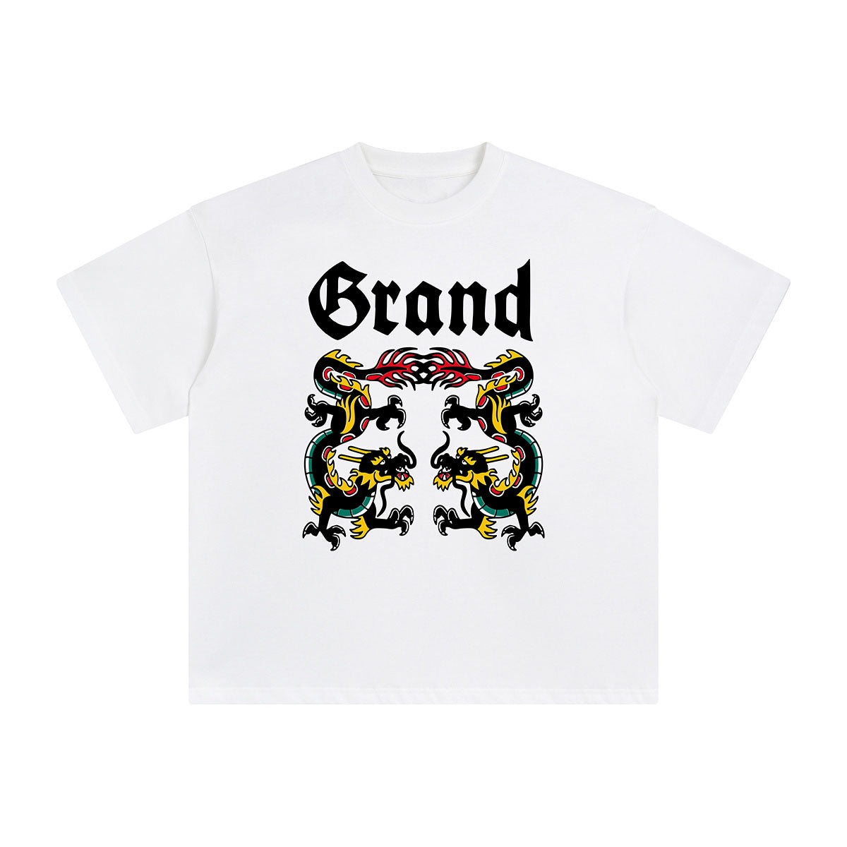 Grand Double Dragon Graphic Tee-INNBLAC Fashion Apparel